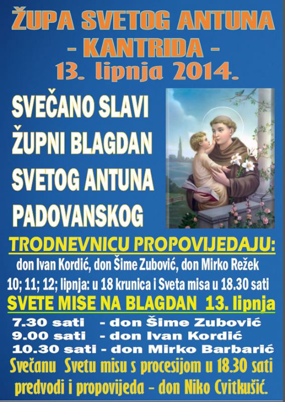 Župni blagdan sv. Antuna - Kantrida